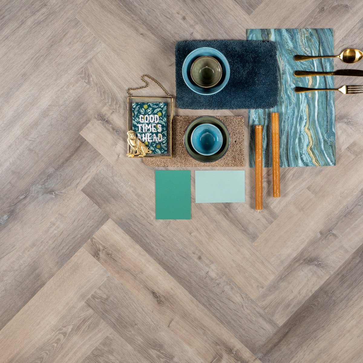 Mist Herringbone Dryback